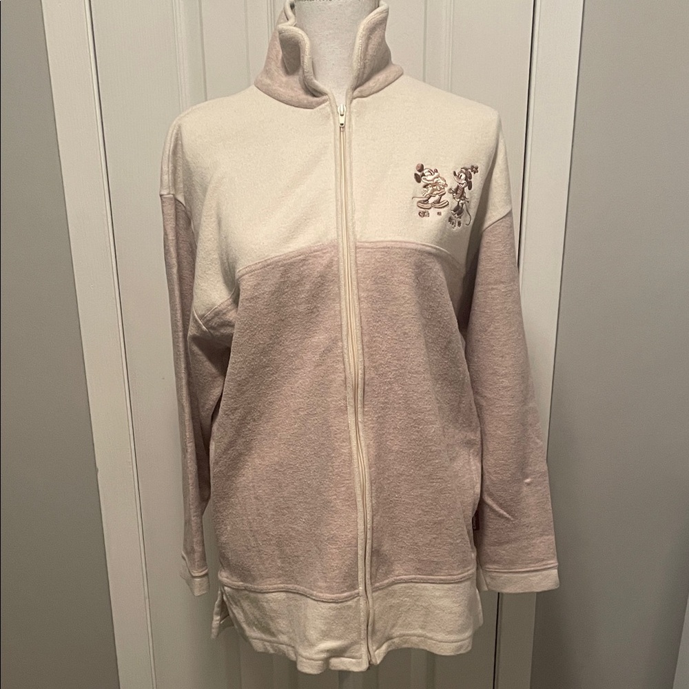 Beige and Cream Zip-Up Jacket By Disney. Size Women’s Large. NWOT. CUTE